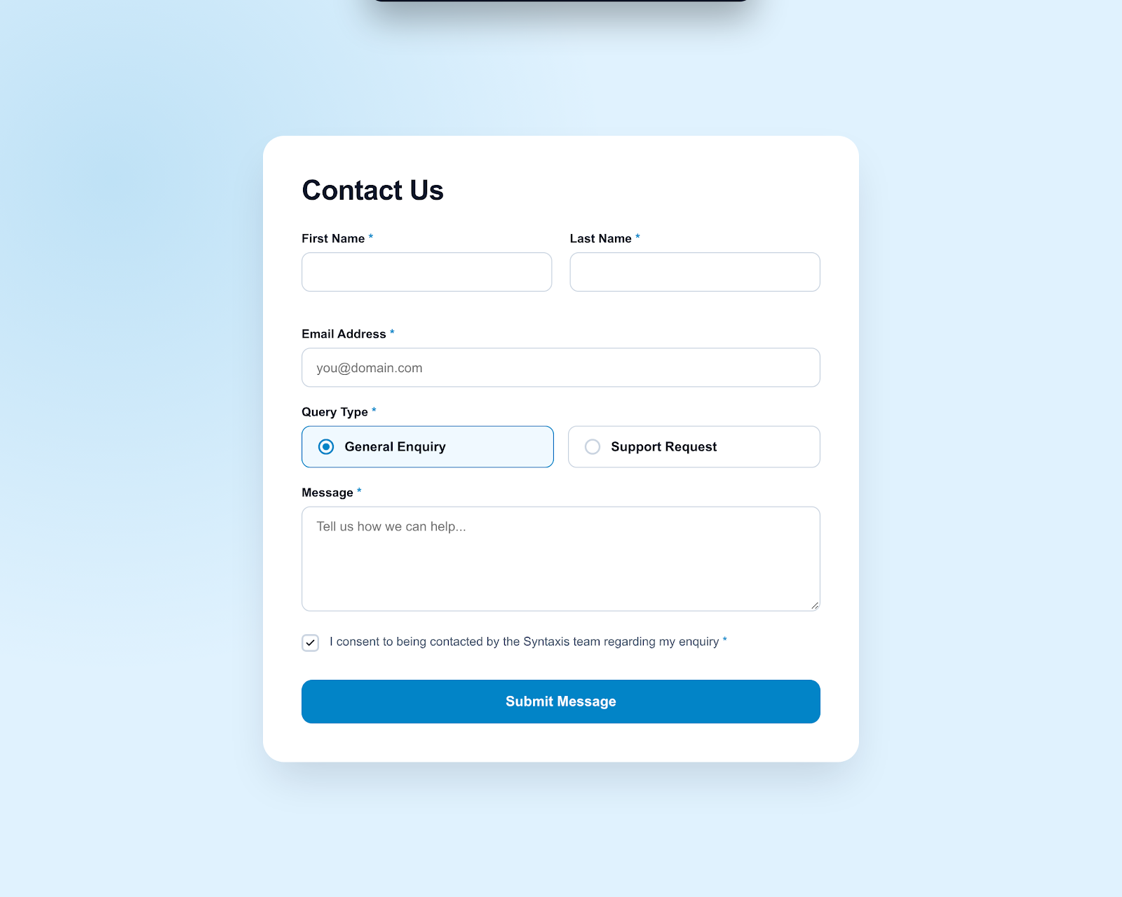Accessible Contact Form