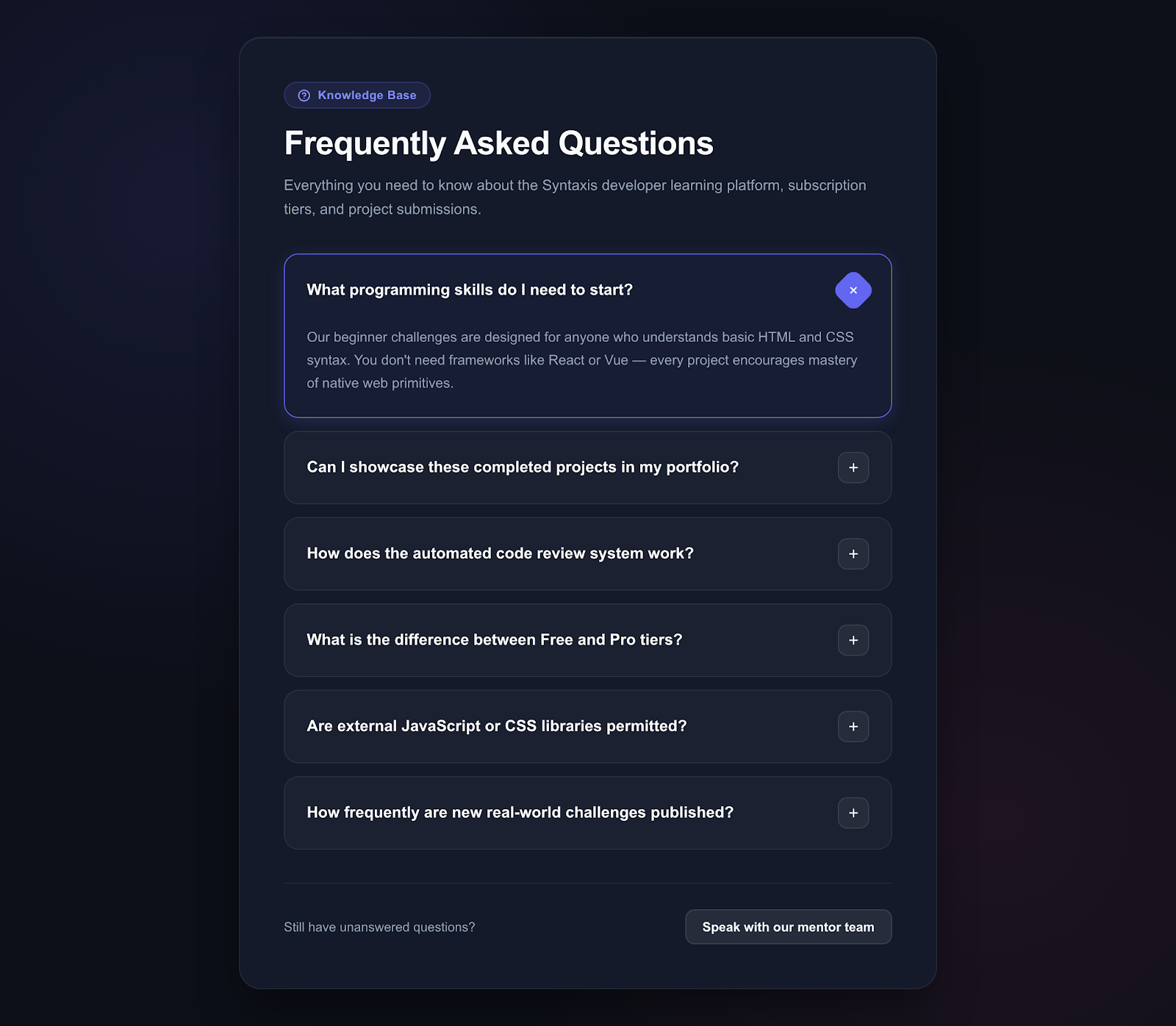 FAQ Accordion