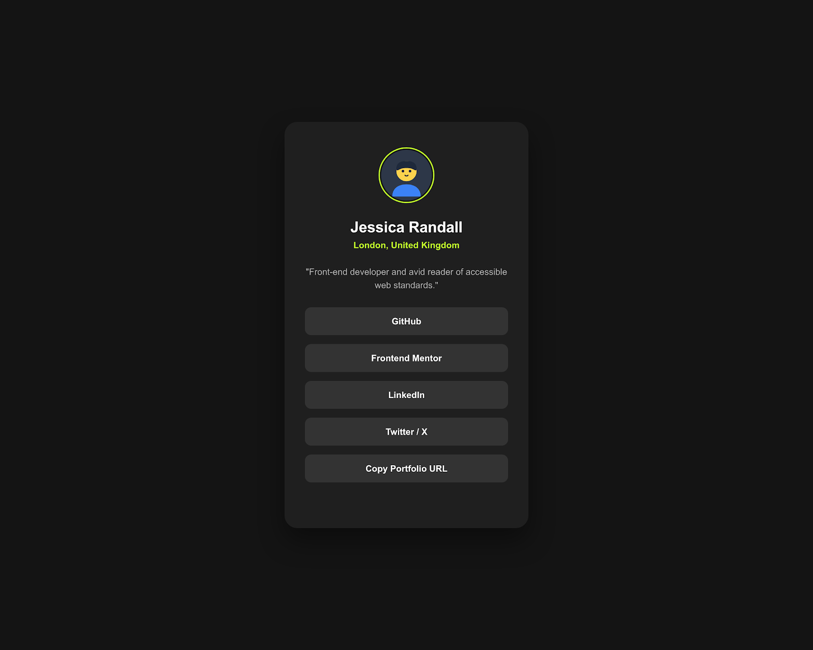 Social Links Profile